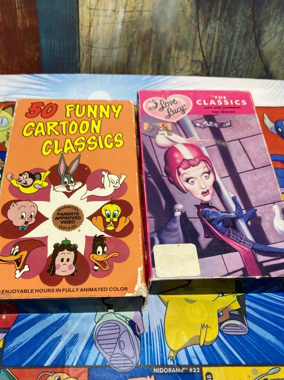 (2) VHS Video Cassettes - 50 Funny Cartoon Classics & I Love Lucy : The Classics